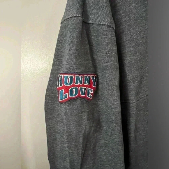 Vintage Winnie The Pooh Walt Disney Gray 1/4 Zip Pocket Pullover Sweatshirt - Picture 5 of 9